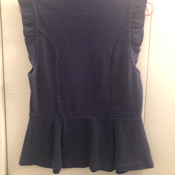 Navy peplum top - Picture 3 of 6